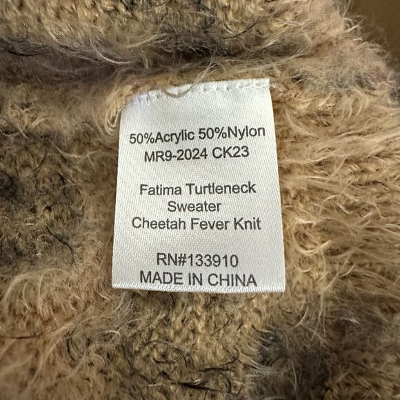 Show Me your Mumu Fatima Animal Print Turtleneck Sweater Womens MEDIUM - Picture 8 of 8